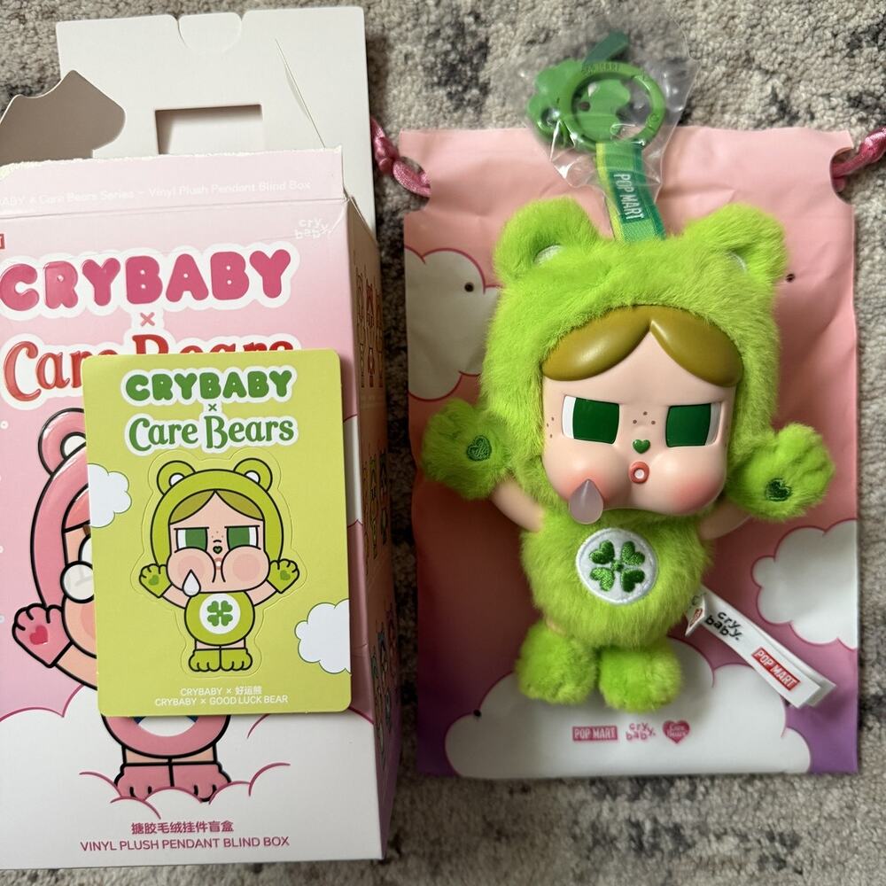 POP MART CRYBABY x Care Bears Series Vinyl Plush Pendant - Good Luck Bear